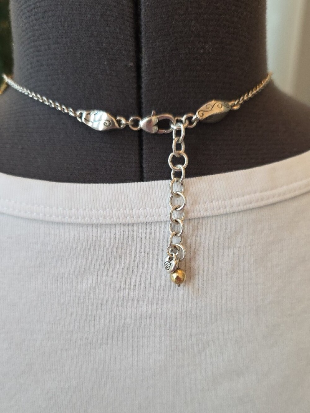 Brighton Retired Flower & Vertigo Mixed Metals Station Necklace - Picture 2 of 4